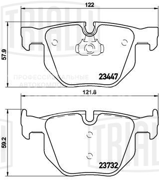 Колодки тормозные для автомобилей BMW X5 (E70) (07-)/X6 (E71) (08-) дисковые задние (в комплекте с датчиком)