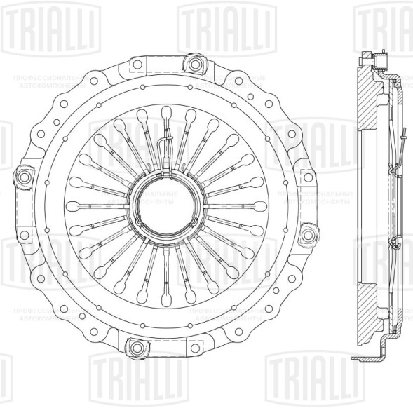 Диск сцепления нажимной (корзина) для автомобилей MAN TGA (00-)/TGX/TGS (07-) 430мм (ZF Ecosplit-3)