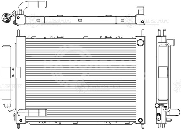 Радиатор охлаждения для автомобилей Note (06-)/Micra (02-) 1.2i/1.4i/1.6i (в сборе с конденсором)