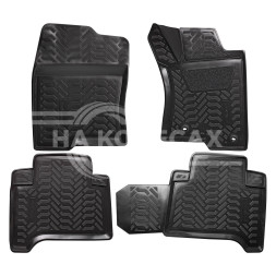 Ковры для Toyota Prado (02-) (RHD), 4 шт., выс.борт, 3D с подпятником, ТЭП, черн.