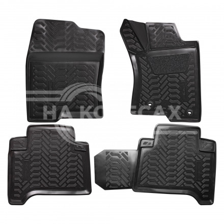 Ковры для Toyota Prado (02-) (RHD), 4 шт., выс.борт, 3D с подпятником, ТЭП, черн.