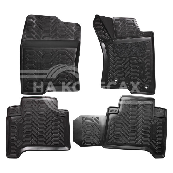 Ковры для Toyota Prado (02-) (RHD), 4 шт., выс.борт, 3D с подпятником, ТЭП, черн.