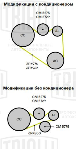 Ролик приводного ремня для автомобилей Peugeot 307 (00-) 1.4d/1.6d с натяжным механизмом d46