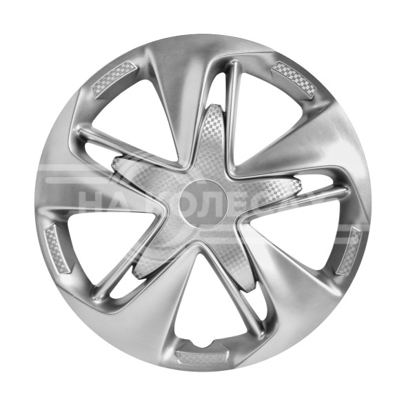 Колпаки колесные 13&quot; &quot;Супер Астра&quot;, серебристый, карбон, компл. 2 шт.