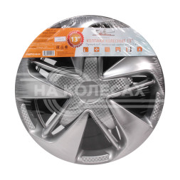 Колпаки колесные 13&quot; &quot;Супер Астра&quot;, серебристый, карбон, компл. 2 шт.