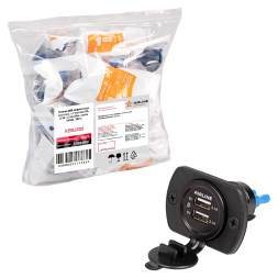 Розетка USB встраиваемая влагозащ. с 2 портами (5В, 2.1А + 2.1А) (В пакете)