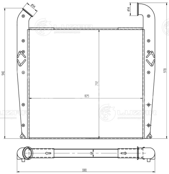 ОНВ (радиатор интеркулера) для автомобилей Scania 4-series (95-)
