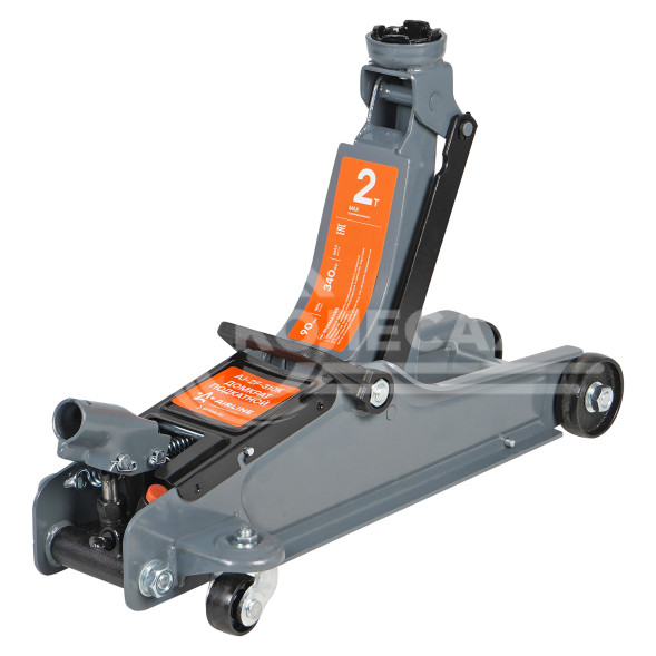 Домкрат подкатной 2т 90-340мм, низкопрофильный, кейс