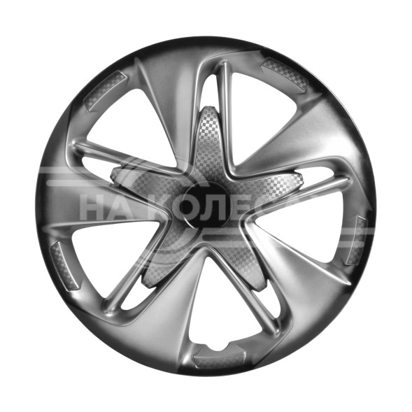 Колпаки колесные 13&quot; &quot;Супер Астра +&quot;, серебристо-черный, карбон, компл. 2 шт.