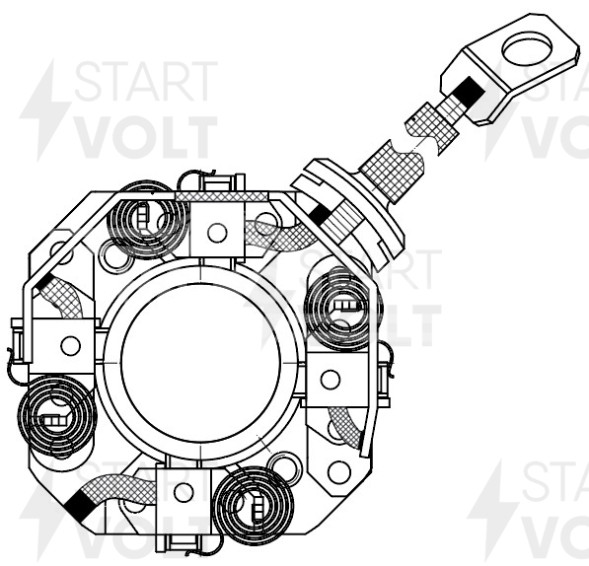 Узел щеточный стартера для автомобилей Chevrolet Captiva C100 (06-)/Opel Antara (06-) 2.0D