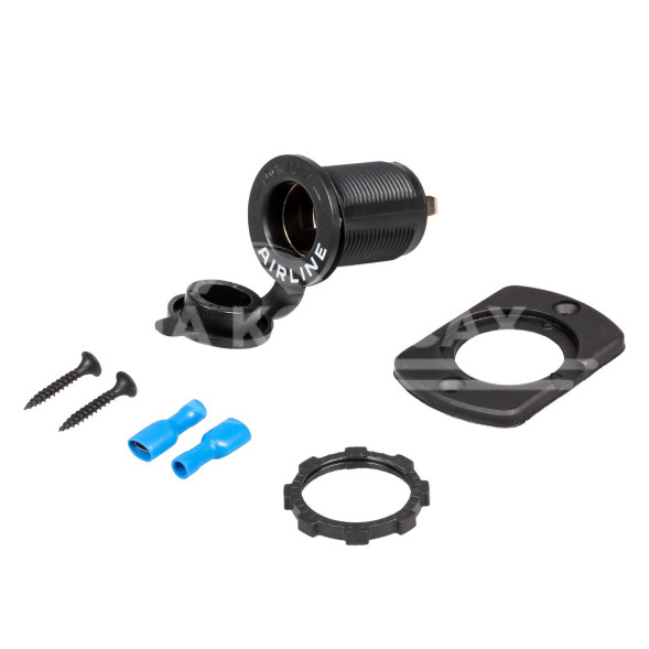 Гнездо прикуривателя встраиваемая влагозащ. 12/24В пластик (В пакете)