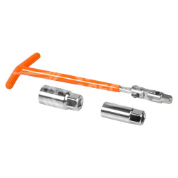 Ключ свечной Т-образный 250мм с головками 16мм и 21мм с резиновым фиксатором