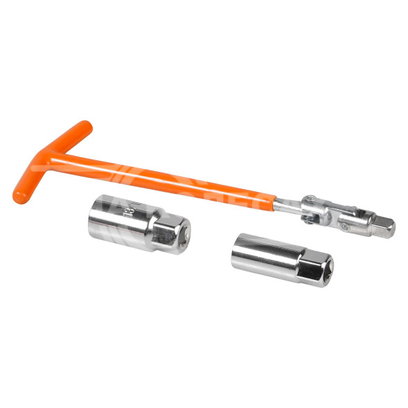 Ключ свечной Т-образный 250мм с головками 16мм и 21мм с резиновым фиксатором