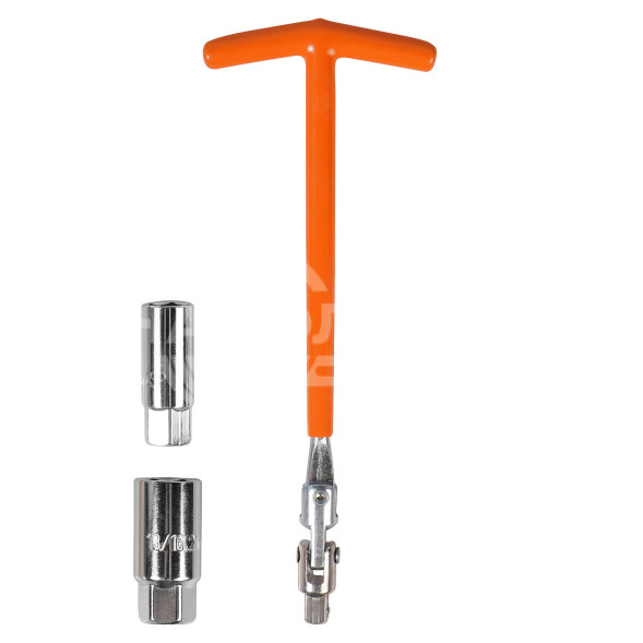 Ключ свечной Т-образный 250мм с головками 16мм и 21мм с резиновым фиксатором