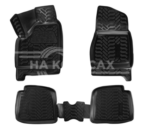 Ковры для ВАЗ 2131 НИВА (5 дв.) (LADA 4x4), 4 шт., выс. борт, 3D с подпятником, ТЭП, черн.