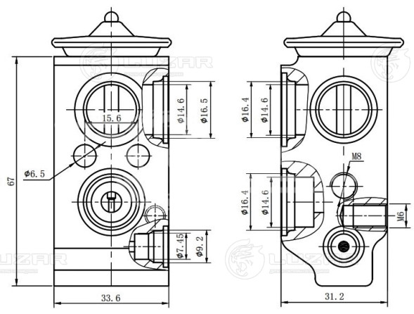 Клапан расширительный кондиционера (ТРВ) для автомобилей Sonata VI (10-)