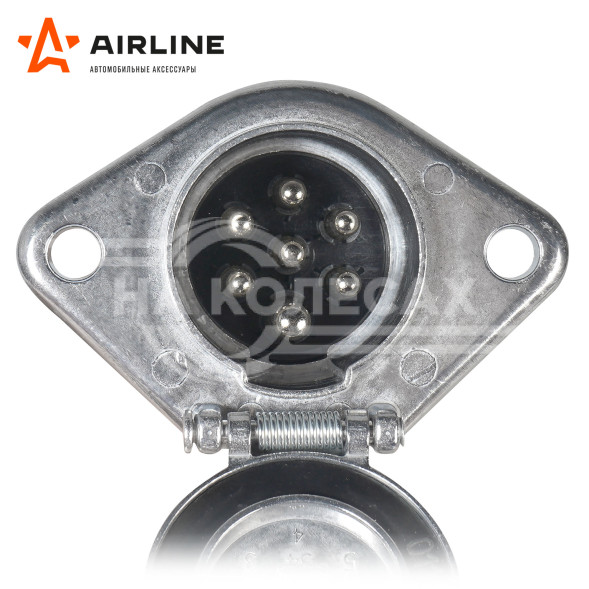 Розетка прицепа/тягача 24В тип-N 7 контактов металл (сальник)