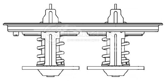 Термостат для автомобилей Scania 4-series (95-)/5 (P,G,R-series) (80/80°С) (2 термоэлемента)