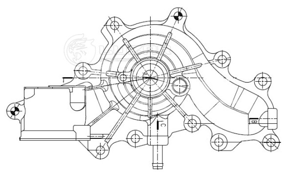 Насос водяной для автомобилей Land Cruiser 200 (07-) 4.5TD [1VD-FTE]