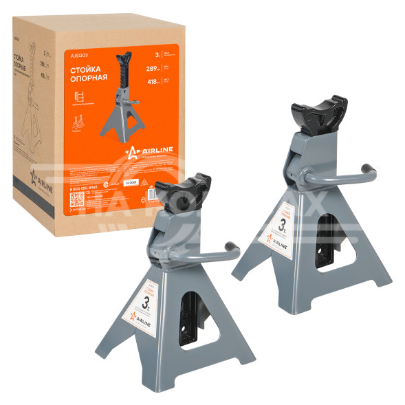 Стойка опорная 3т 289-418мм, зубчатый механизм, 2 шт.