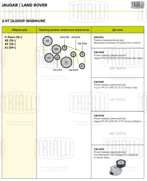 Ролик приводного ремня для автомобилей Ford Mondeo IV (07-)/Kuga (13-) 2.0d/2.2d с натяжным механизмом