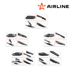 Щетка стеклоочистителя 380 мм (15&quot;) задняя каркасная, 5 адаптеров