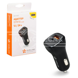 Адаптер автомобильный Type-C PD + QC 3.0 36Вт, 12/24В