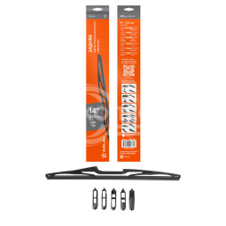 Щетка стеклоочистителя 350 мм (14&quot;) задняя каркасная, 5 адаптеров