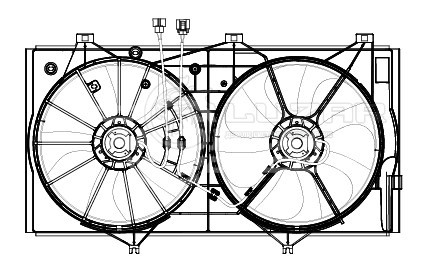 Электровентилятор охлаждения для автомобилей Toyota Camry (XV40) (07-) 3.5i (2 вент.) (с кожухом)