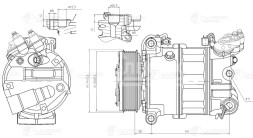 Компрессор кондиционера для автомобилей Discovery IV (09-)/Range Rover Sport I (05-) 3.0D