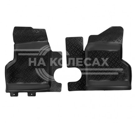 Ковры для ГАЗель Бизнес (2705,3302) (в т.ч. 4X4), (95-), 2 шт., выс. борт, 1й ряд с перемычкой, ТЭП, черн.