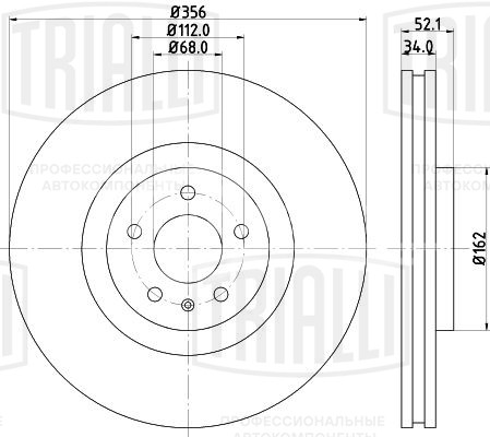 Диск тормозной для автомобилей Audi A6 (11-) / A7 (10-) / A8 (10-) передний d=356