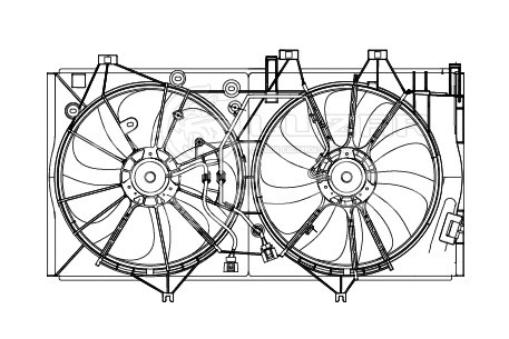 Электровентилятор охлаждения для автомобилей Toyota Camry (XV50) (11-) 3.5i (2 вент.) (с кожухом)