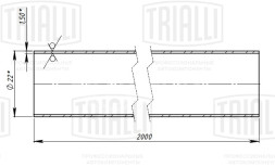 Труба глушителя прямая 22х2000 (d=22х1.5, L=2000мм) (алюминизированная сталь)