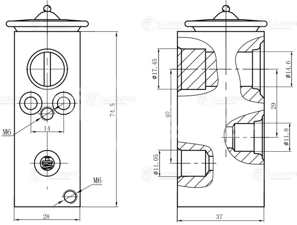 Клапан расширительный кондиционера (ТРВ) для автомобилей Peugeot 308 (07-)