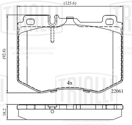 Колодки тормозные для автомобилей Mercedes C (W205) (14-) дисковые передние для тормозной системы Brembo (в комплекте с датчиком)