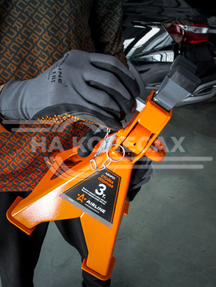 Стойка опорная 3т 300-444мм PRO, зубчатый механизм, доп.фиксатор, 2 шт.