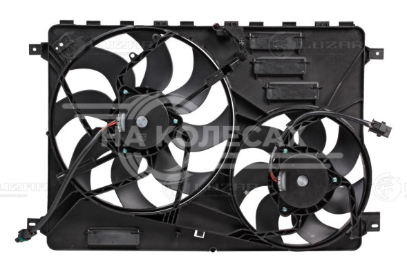 Электровентилятор охлаждения для автомобилей Land Rover Freelander II (06-) 2.2d (2 вент.) (с кожухом)