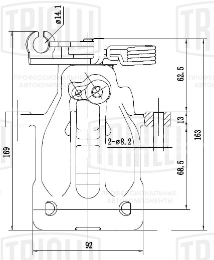 Суппорт тормозной для автомобилейм Volvo S40 (96-) задний правый d=38мм