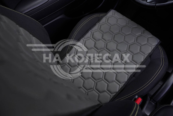 Накидки &quot;Алькантара&quot;, передние (2 шт.), экокожа с перфорацией, серые