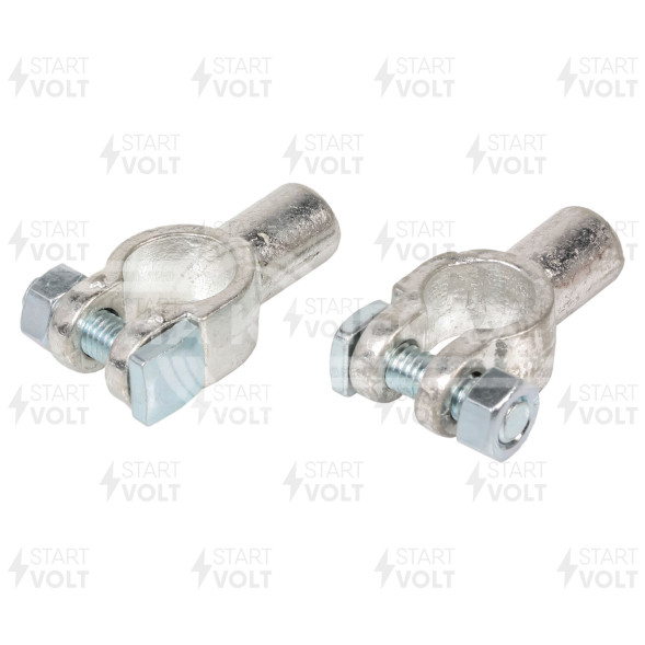 Клеммы АКБ в комплекте латунь, гидравлический обжим 9мм