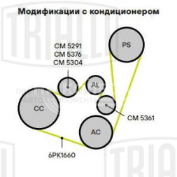 Ролик привод. ремня для автомобилей VW Golf IV (97-)/Skoda Octavia (96-) 1.9d (только ролик натяжителя) (CM 5304)