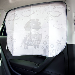 Шторка солнцезащитная 50*70см на боковое стекло, на магнитах, детская, серая