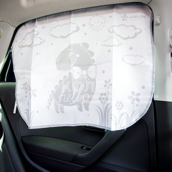 Шторка солнцезащитная 50*70см на боковое стекло, на магнитах, детская, серая