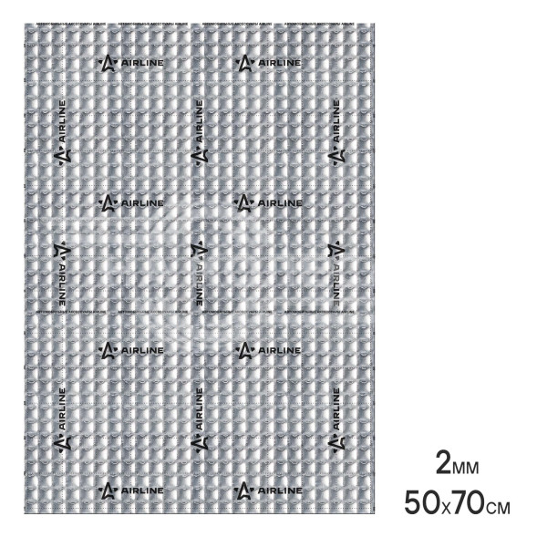 Шумоизоляция (вибро) &quot;Base 2&quot; (50*70 см), КС, 2 мм, фольга 60 мкм. КМП 0,16