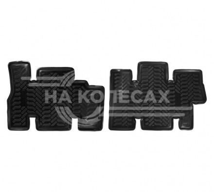 Ковры для ГАЗель Next (Фермер) (13-), 2 шт., выс. борт, 2й ряд, ТЭП, черн.
