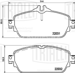 Колодки тормозные для автомобилей Mercedes C (W205) (14-) дисковые передние для тормозной системы TRW (в комплекте с датчиком)