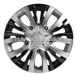 Колпаки колесные 16&quot; &quot;Лион Т&quot;, серебристый/черный, карбон, компл. 2 шт.