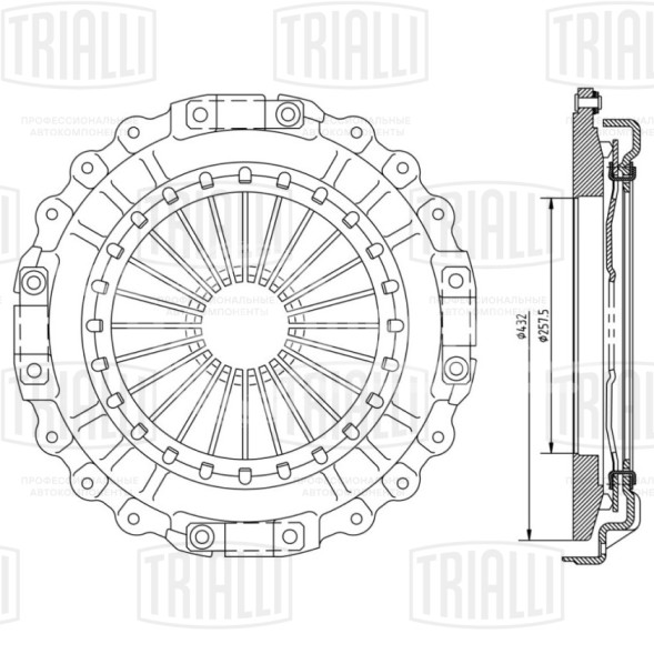 Диск сцепления нажимной (корзина) для автомобилей Volvo FH/FM (05-)/FMX (10-); Renault C/D/K/T (13-) 430мм