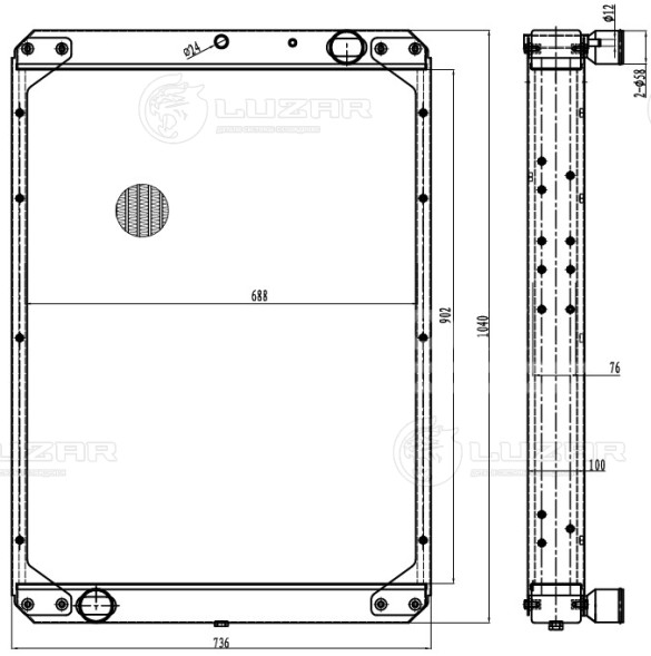 Радиатор охлаждения для автобусов Волжанин 5270/6271